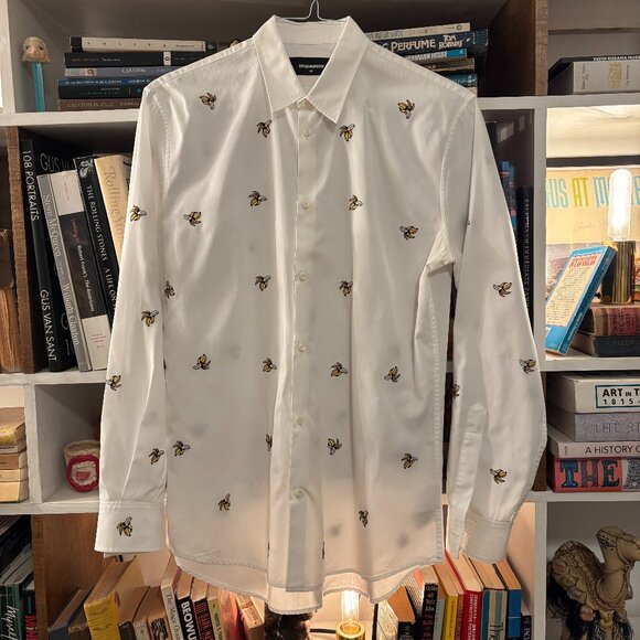 Dsquared2 Embroidered Banana Button Down Shirt $699 - Picture 1 of 5